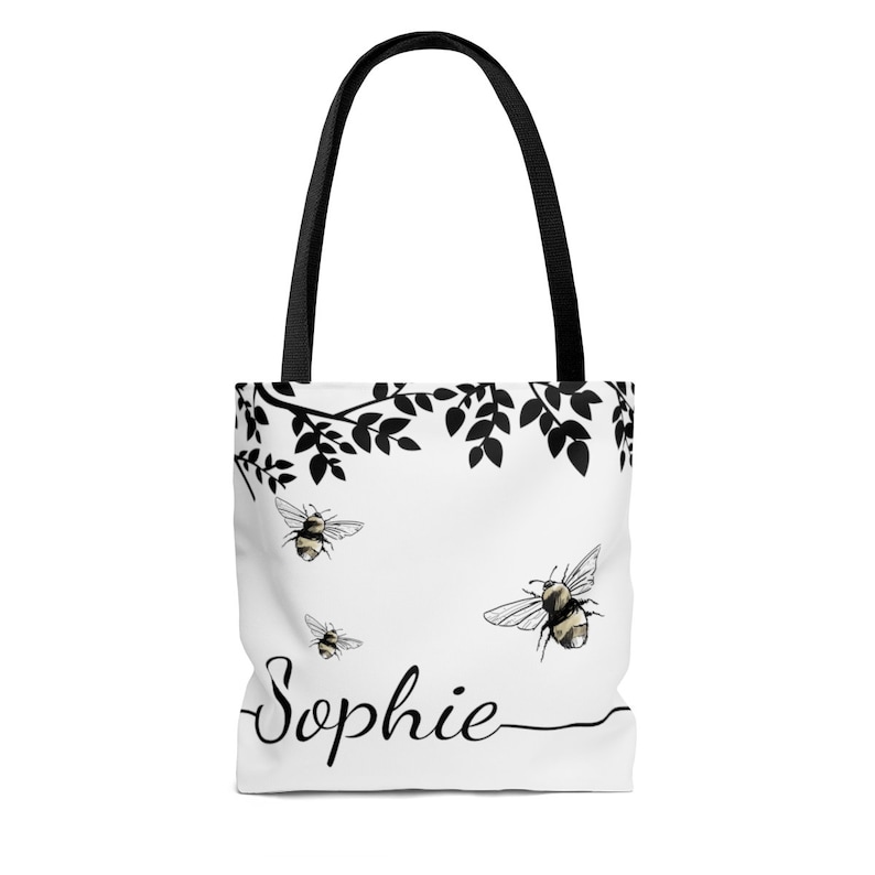 Bag For Bee Lovers Cool Bees Tote Bag Custom Name Bee Bag Personalized Bees Tote Bag