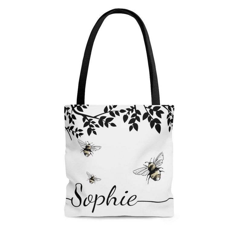 Bag For Bee Lovers Cool Bees Tote Bag Custom Name Bee Bag Personalized Bees Tote Bag