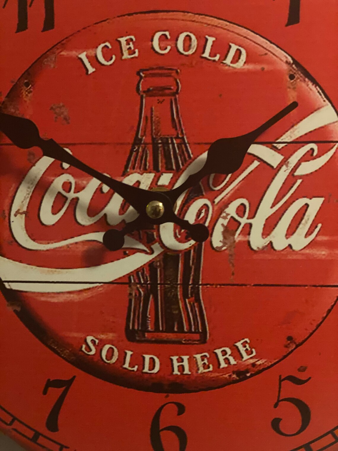 Coca Cola Bottle clock 30cm metal tin Top Replica/Bottle Etsy