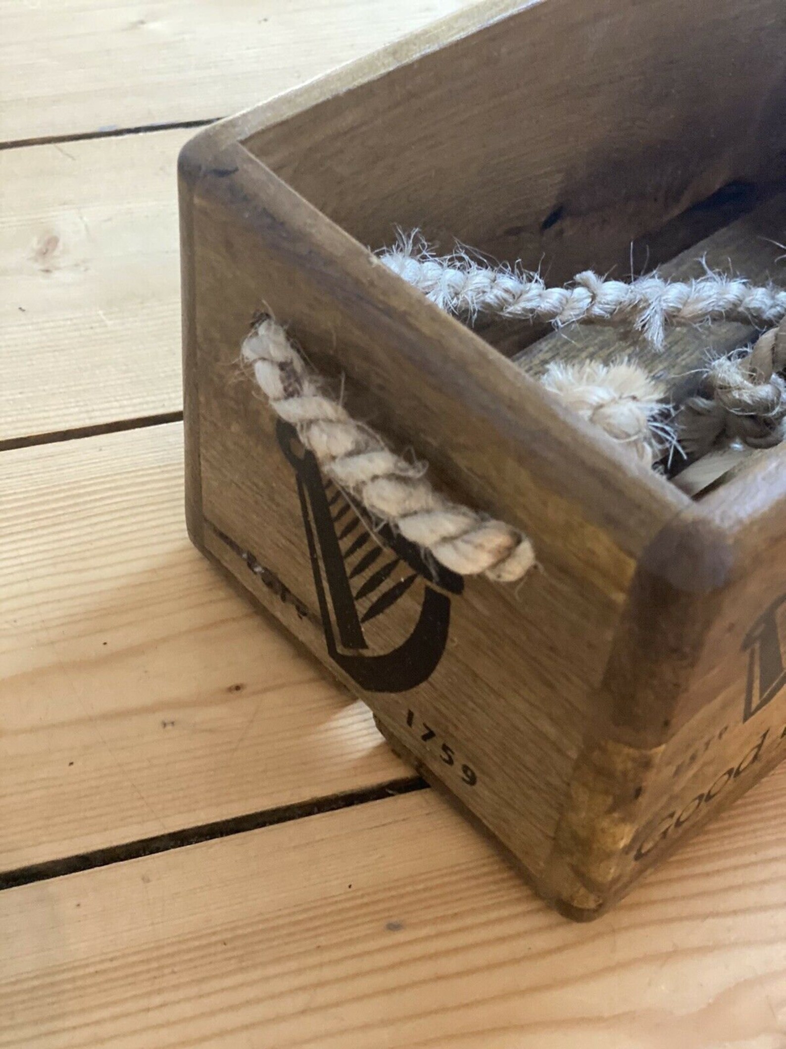 Guinness Wooden Small Box With Rope Handles Etsy