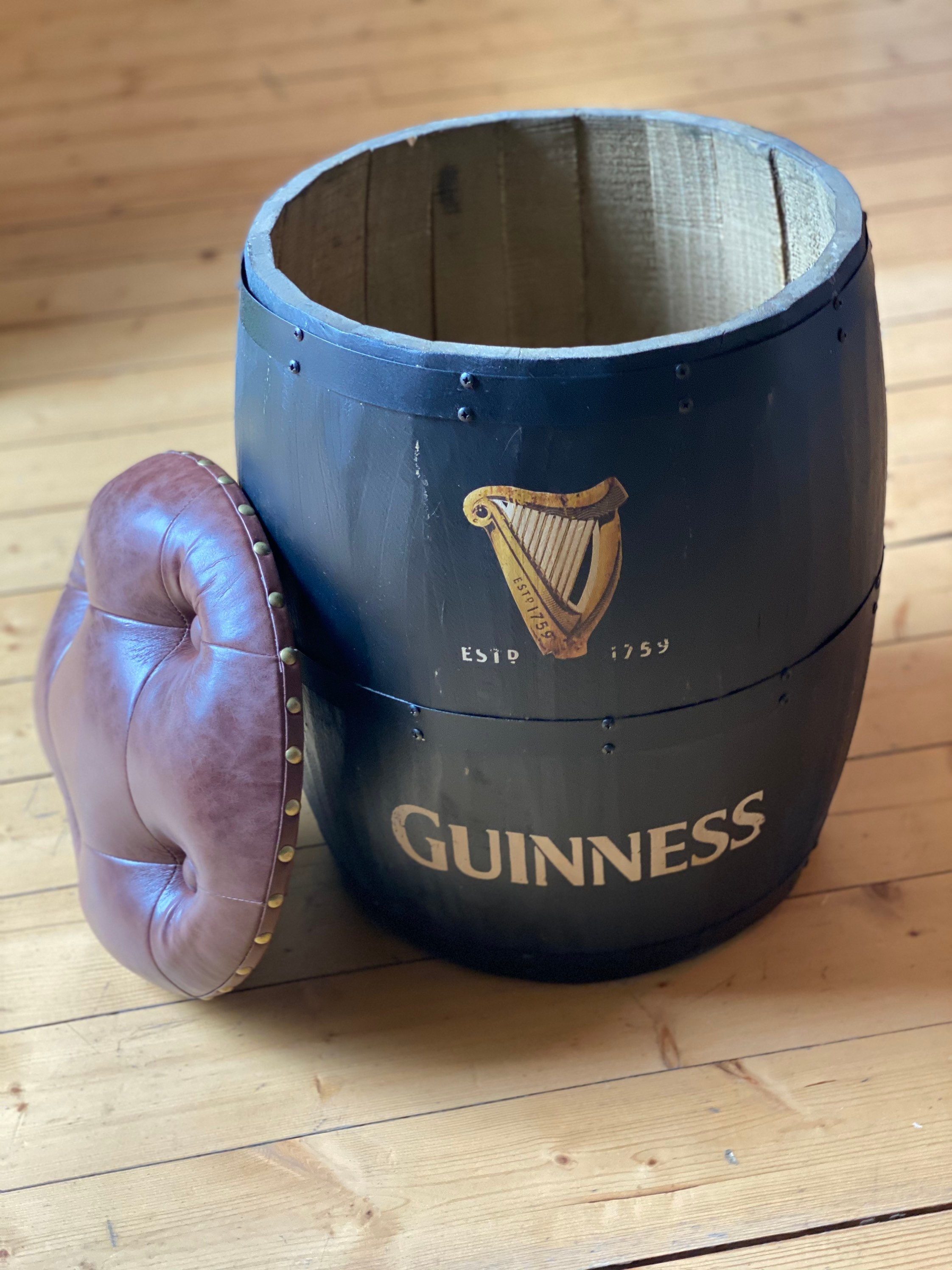 Guiness Dark Wooden Beer Barrel Storage Etsy