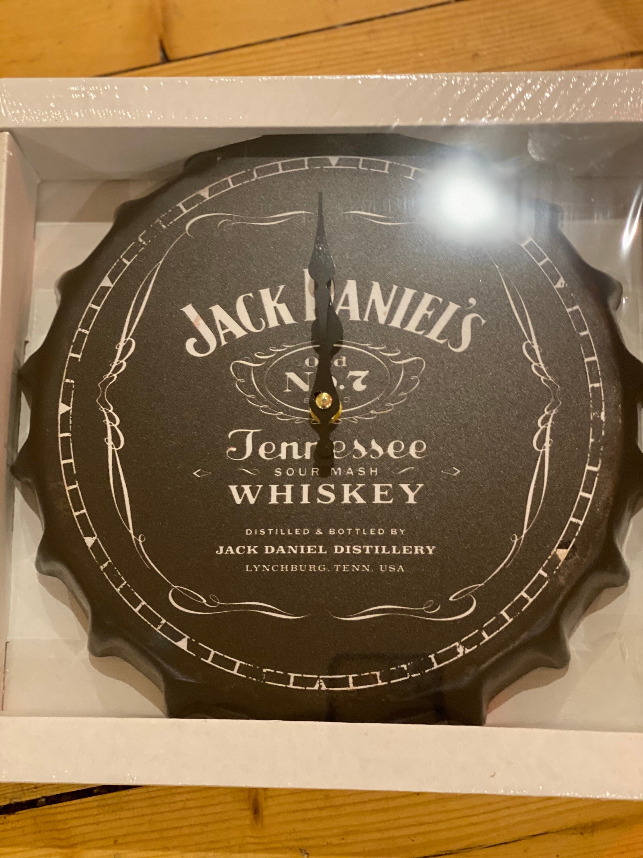 Jack Daniels 30cm Wall Clock Metal Bottle Top Man cave Bar Etsy
