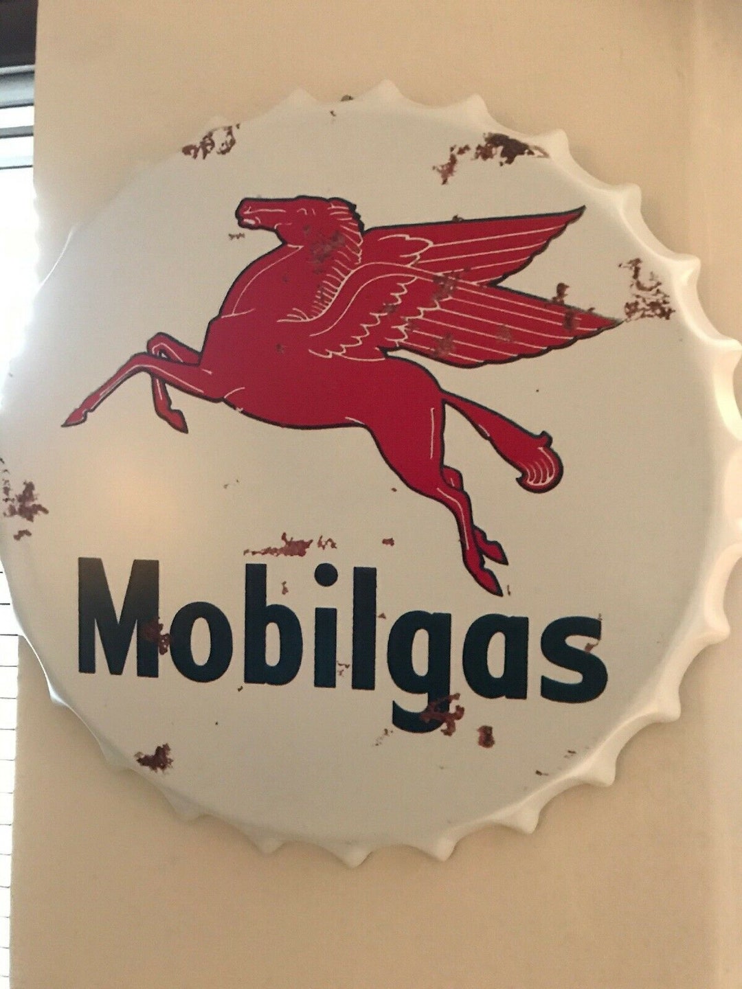 Mobilgas Motor Oil Rust Metal Effect 40cm Bottle Top Cap Etsy