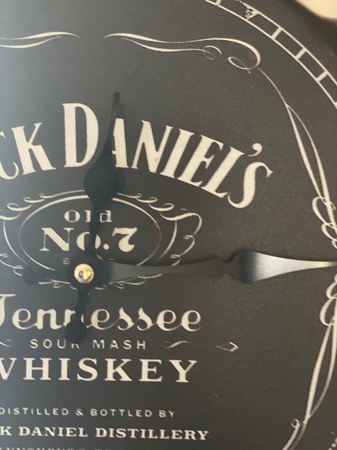 Jack Daniels 30cm Wall Clock Metal Bottle Top Man cave Bar Etsy