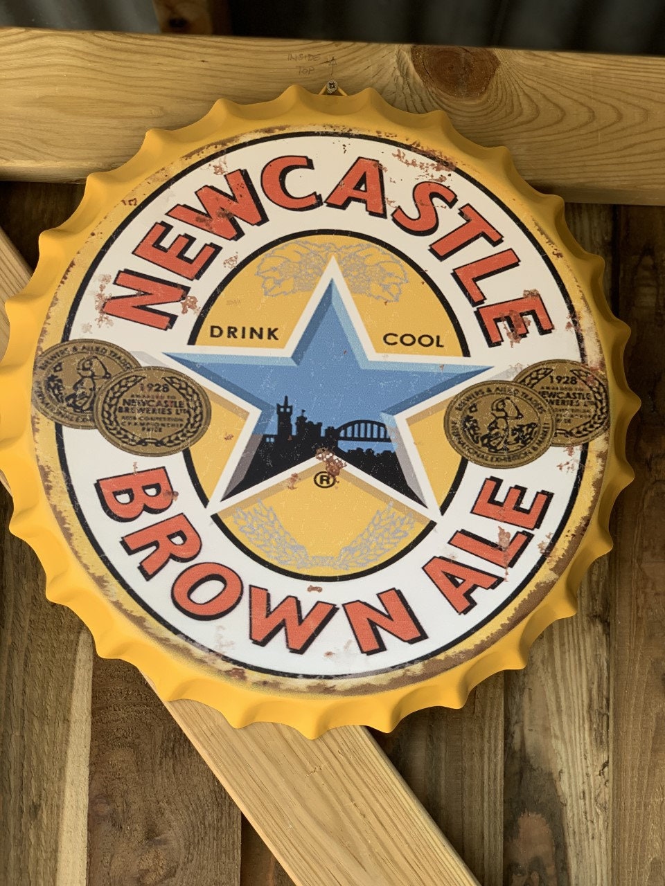 Industrial 40cm Metal Newcastle Brown Ale Bottle Top/Cap Etsy