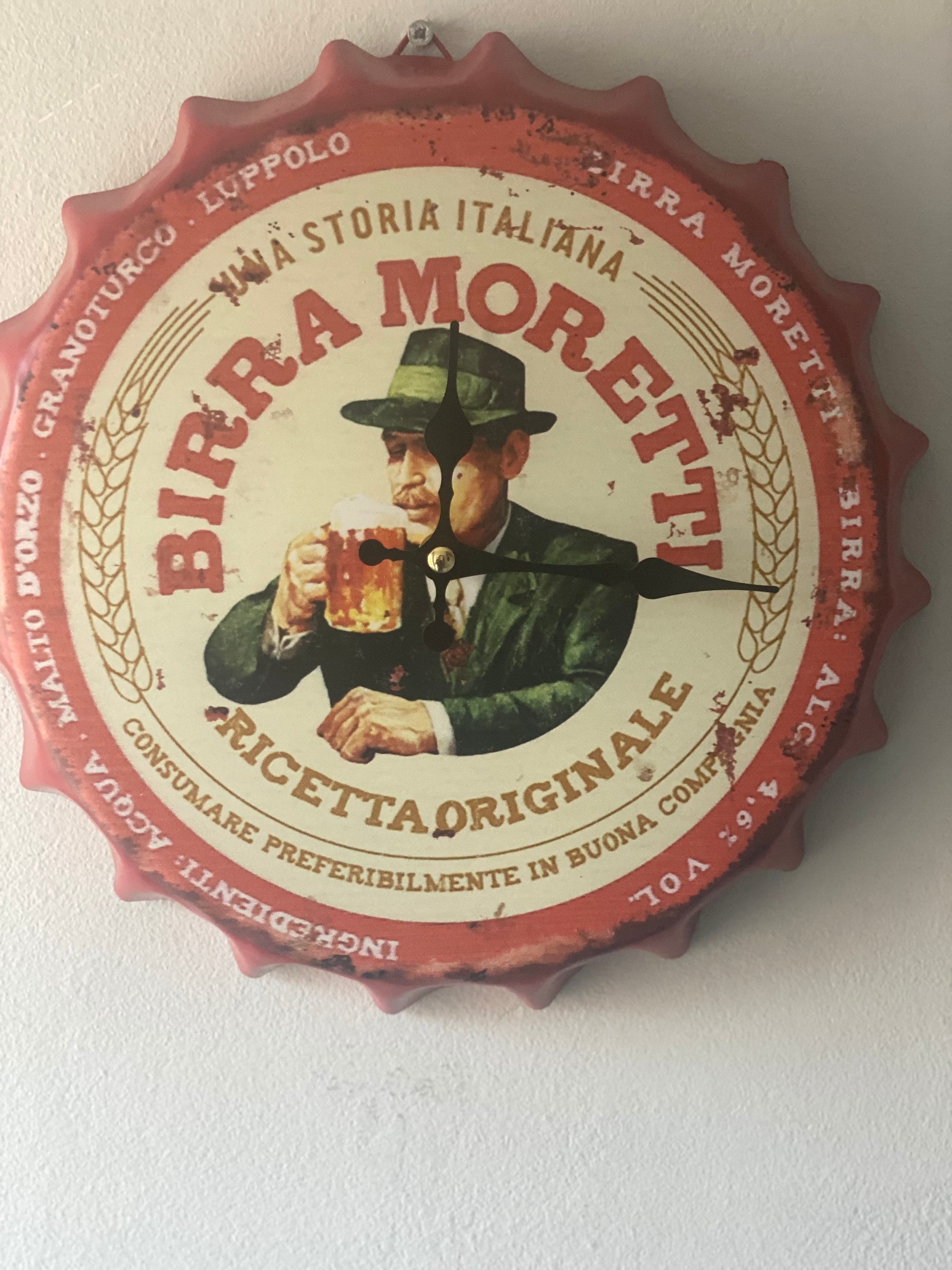 eco Literatura Planta Birra Moretti 30cm Reloj de pared Botella de metal Top Man - Etsy España