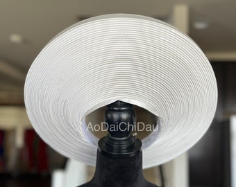 Headpiece for Vietnamese Ao Dai in White, Custom Size and Pre-made - Khăn Đống Áo Dài