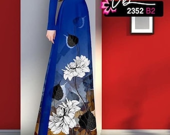 Vietnamese Women Ao Dai Dress with Pants, Custom Size, 3D Imprinted Silk Fabric, Assorted Colors | Áo Dài Lụa 3D, Đặt May Theo Số Đo