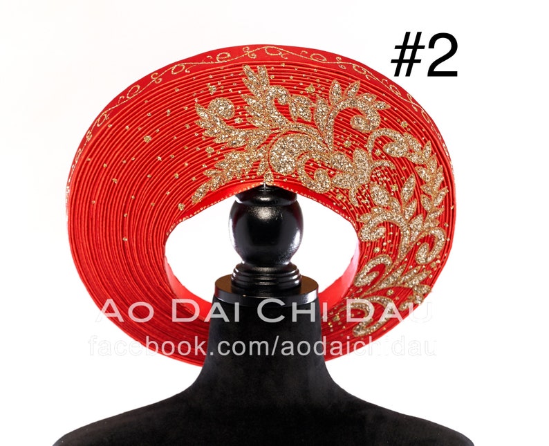 Vietnamese Wedding Ao Dai Long Dress, Red, Hand-beading Details, Custom Size, Multiple Headpiece Choices Áo Dài Cưới, May Theo Số Đo image 5