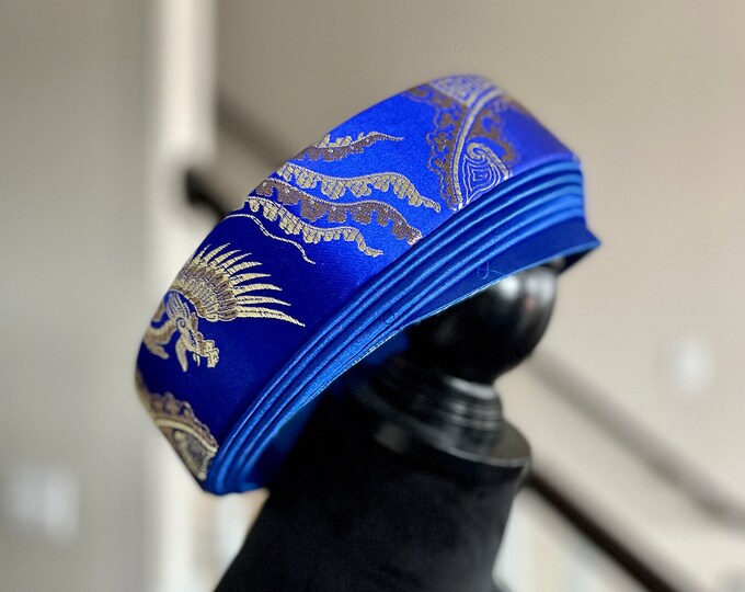 Headpiece for Vietnamese Mens Ao Dai in Assorted Colors - Red, Blue, Gold, Navy - Khăn Đống Áo Dài Nam