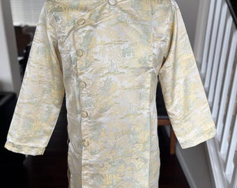 Vietnamese Modernized Men Ao Dai, in Light Gold, Pre-made Sizes | Áo Dài Cách Tân Nam