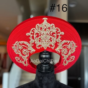 Vietnamese Wedding Ao Dai Long Dress, Red, Hand-beading Details, Custom Size, Multiple Headpiece Choices Áo Dài Cưới, May Theo Số Đo image 10
