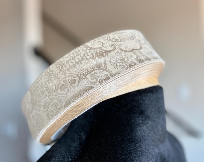 Headpiece for Vietnamese Mens Ao Dai in Light Gold - Khăn Đống Áo Dài Nam