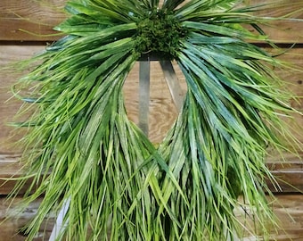 XL Grass Wreath, Long Blade Grass Wreath Spring Grass Wreath, Year Round Wreath,  Front Door Wreath Mother's Day Gift for Her