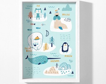 Nordic Poster. Nursery Printables. Cute Nursery Wall Art. Printable Nursery Art.