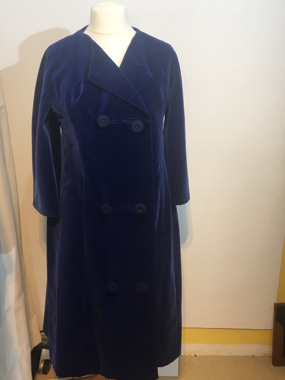 Vintage Harrods blue velvet opera coat