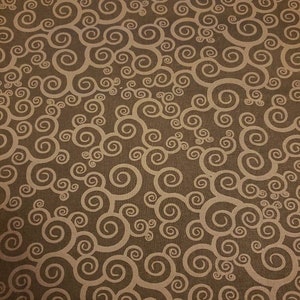 Black and grey swirls 100% cotton fabric fat quarter - half yard - full yard