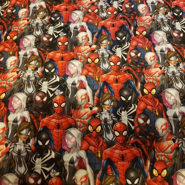 Into the spiderverse 100% cotton fabric fat quarter - half yard - full yard