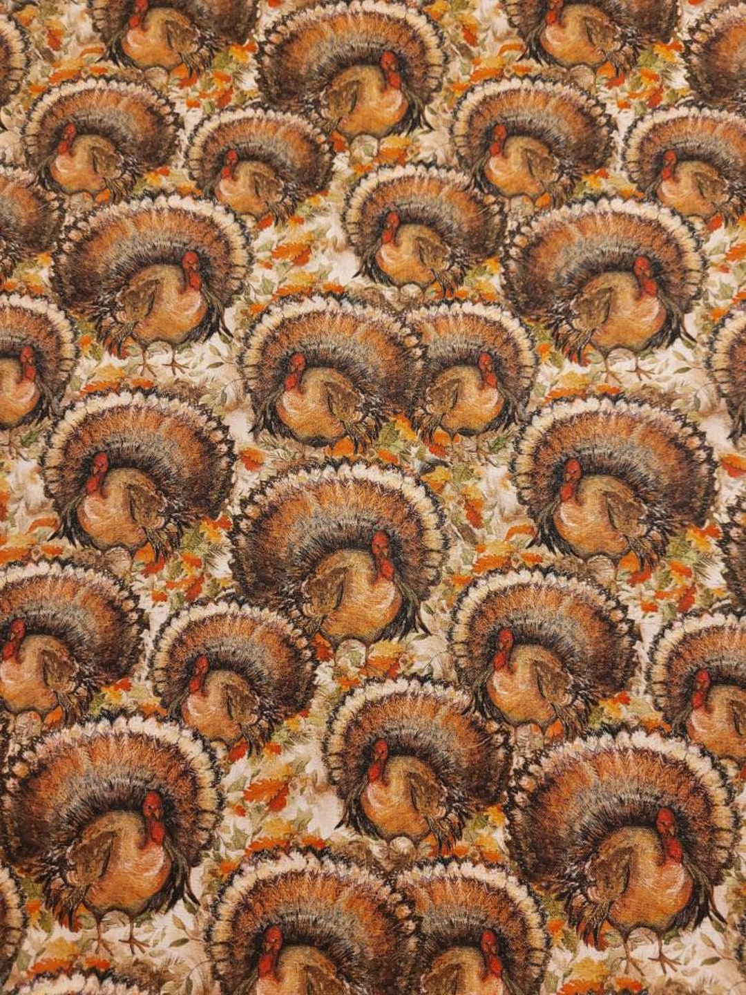 Thanksgiving Turkeys 100% Cotton Fabric Fat Quater - Half Yard - Full ...