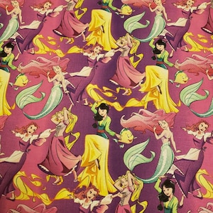 Disney princess 100% cotton fabric fat quarter - half yard