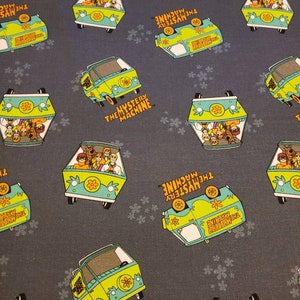 Mystery machine gray 100% cotton fabric fat quarter - half yard - full yard