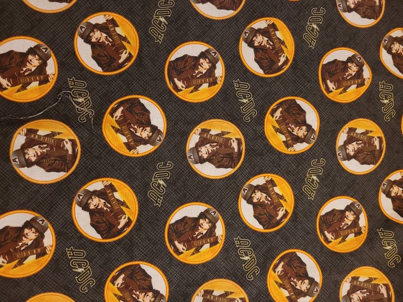 ACDC Angus Young 100 Cotton Fabric Fat Quater Half Yard Etsy