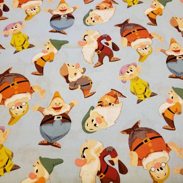 Snow White dwarfs 100% cotton fabric fat quarter - half yard