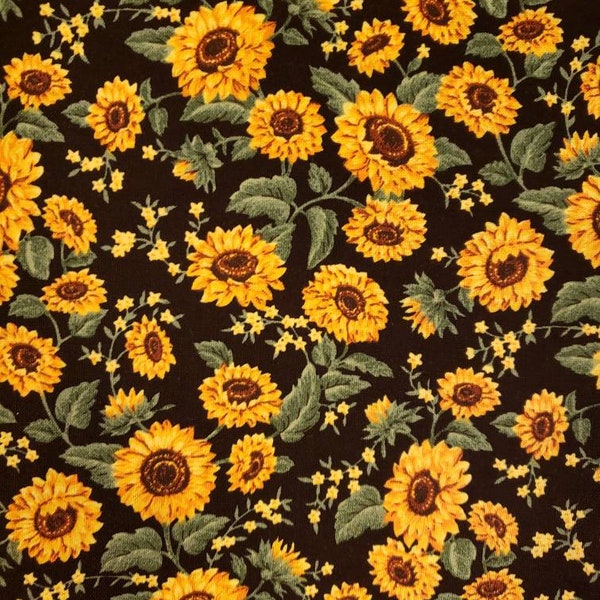 Sunflower Fabric by the Yard Cotton Etsy