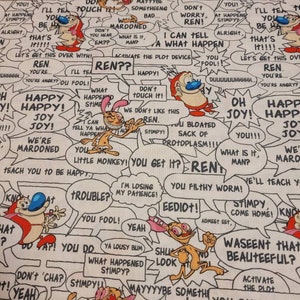 Ren and Stimpy 100% cotton fabric Fatquarter- half yard
