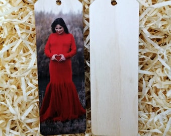 Personalized wooden bookmark. Your photo on wood. 5th Anniversary gift. Birthday gift. Wooden gift and rustic home decor