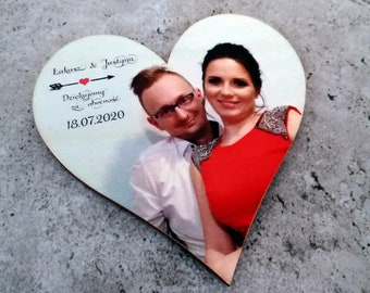 Personalized wooden magnet. Your photo on wood. 5th Anniversary gift. Birthday gift. Wooden gift and rustic home decor