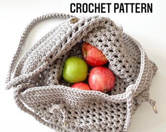 Market Tote Crochet Pattern, Market Bag Crochet Pattern, Crochet Pattern, Laurel Market Tote