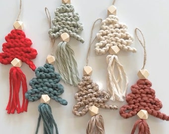 Macrame Holiday Ornaments, Tree Ornament, Handmade Ornaments, Macrame Tree Ornament, Christmas ornaments