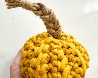 Crochet Pumpkins, Fall Decor, Pumpkin Decor, Farmhouse Decor, Pumpkins, Small Crochet Pumpkin, Handmade Pumpkins, braided burlap stem pumpki