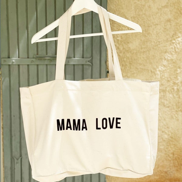 Grand sac / Sac personnalisé / sac pour maman  / sac fourrre tout / cadeau maman / Cadeau mamie / Sac cabas / Sac cabas maman