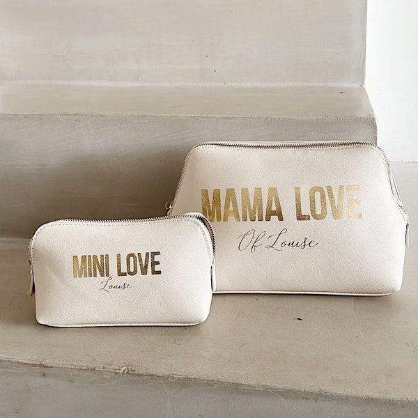 Pochette maman bébé | Pochette personnalisée |cadeau maman|Cadeau naissance|Cadeau grossesse| Valise maternité |pochette mama |Pochette bébé