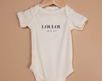 Personalisable organic cotton body for baby