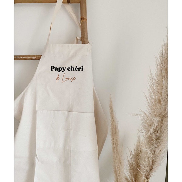 Tablier personnalisé papy | Tablier pour fête des papy | Cadeau pour les papi | cadeau pour les grands peres | Cadeau pour papa personnalisé