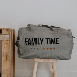 Sac de voyage personnalisé Sac à langer personnalisé Sac famille personnalisé Sac maternité personnalisé Sac personnalisé beige Sac image 1