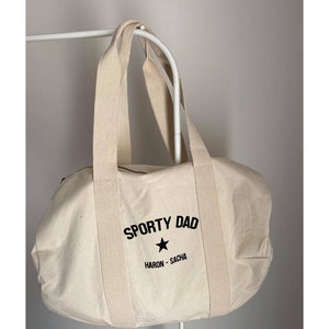 Sac de sport personnalisé | Sac de sport coton biologique | Sac personnalisé | Sac de sport pour Papa | Sac de sport pour Maman | Sac prénom