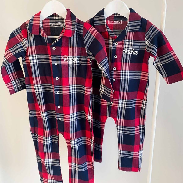 Pyjama personnalisé tartan|Pyjama personnalisé noel |Pyjama bébé noel |Pyjama Noel personnalisé |cadeau noel bébé personnalisé |pyjama bébé