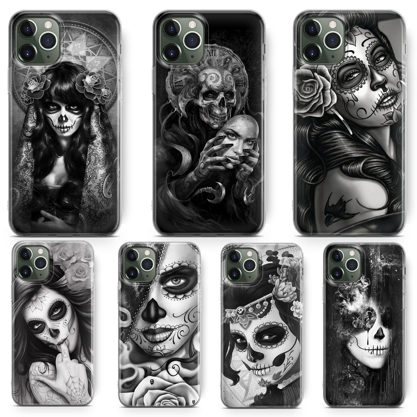 Phone Case With Halloween Skull Graphic Shockproof For Iphone 15 15pro  15plus 15max 14 13 12 11 Pro Max X Xr Xs 7 8 Plus Bumper Back Soft Cover  Phone Cases Gift For Birthday, Halloween, Christmas - Temu