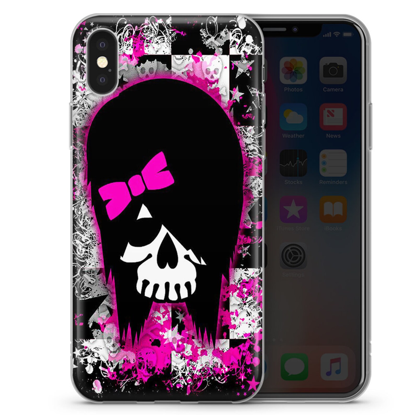 Gothic Skull Emo Style Skull Phone Case Cover For iPhone 12 11 Etsy