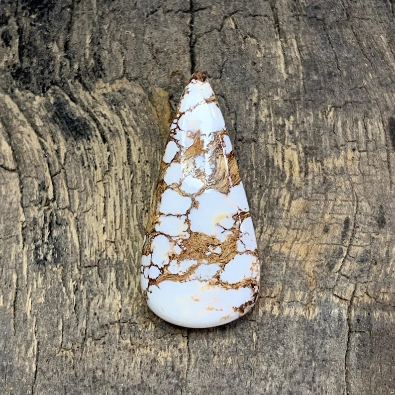 Natural Wild Horse Turquoise 11.30 Carat Pear Cabochon | Unbacked White ...