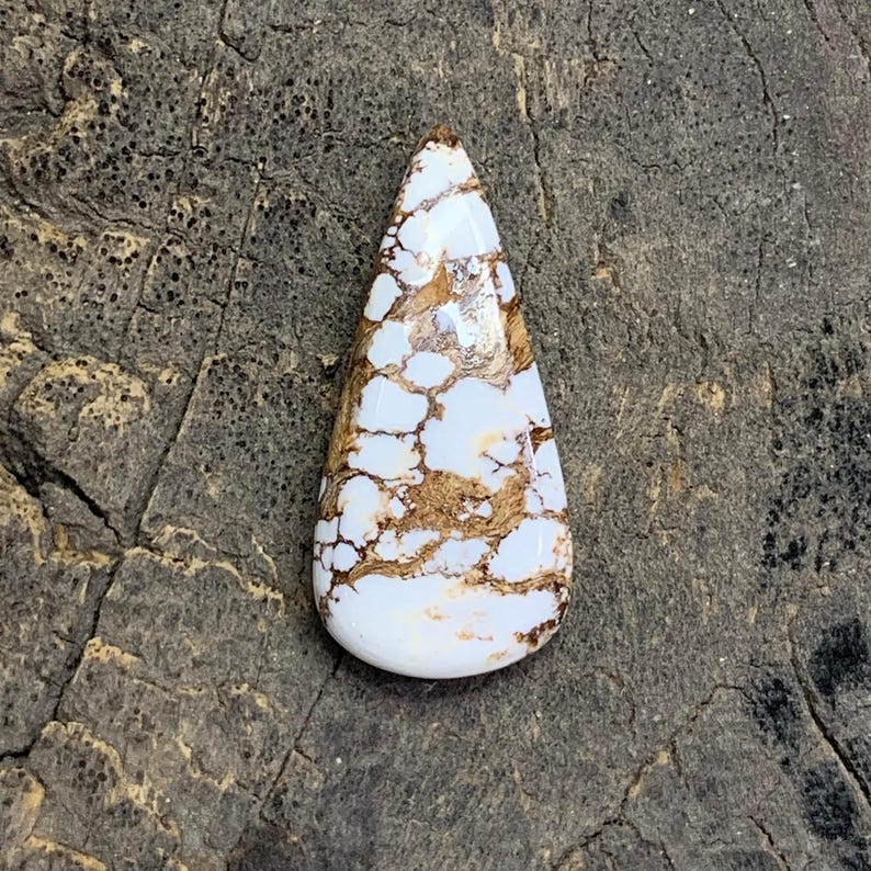 Natural Wild Horse Turquoise 11.30 Carat Pear Cabochon | Unbacked White ...