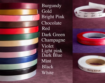 Specialtryckt satinband: 15 mm band med personlig logotyp