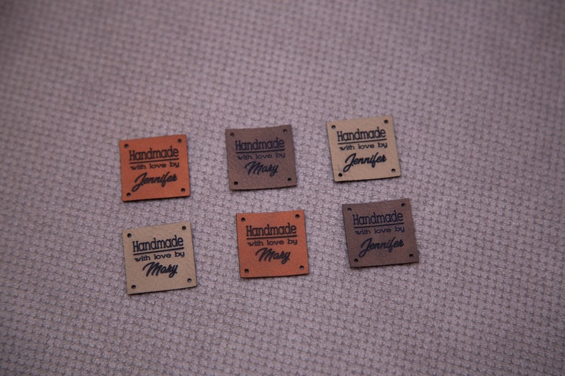 Custom Sew in Labels. Faux Leather Product Tags Beautiful Etsy
