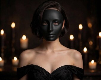 White or black Minimalist Face Mask, 3D Printed Masquerade and Cosplay Mask, BDSM, Kink