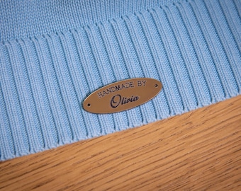 Produktanhänger mit Silber- und Goldbeschichtung, Stricketiketten, Nähanhänger