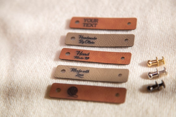 Custom Leather Labels for Knitted Items Clothing Sew on 